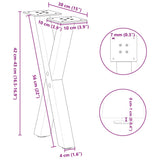 Coffee Table Legs X-Shaped 2 pcs Anthracite 38x cm Steel 4012894