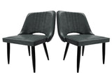 Dining Chairs with Cut-Outrest, Modern Kitchen Chair, Scandinavian Faux Leather Chair with High 68321419