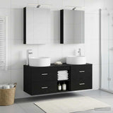Bathroom Furniture Set 5 pcs Black Oak 3407072