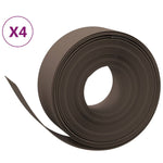 Garden Edgings 4 pcs Brown 10 m 20 cm Polyethylene 3155462