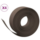 Garden Edgings 4 pcs Brown 10 m 20 cm Polyethylene 3155462