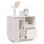 ZNTS Bedside Cabinet White 50x34x50 cm Solid Wood Pine 814481