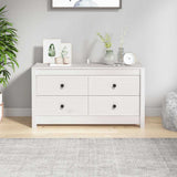 Side Cabinet White 100x40x54 cm Solid Wood Pine 821775