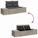 Garden Sofa Grey 123 x 62 x 69cm Poly Rattan 42006807