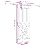 Sliding Door NARVIK Natural and Black 80 x 210 cm 3445366