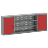 Tool Cabinet with Shelf Red and Grey 150 x 20 x 55 cm Steel 4103476