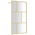 Walk-in Shower Wall with Clear ESG Glass Gold 100x195 cm 154957