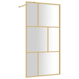 Walk-in Shower Wall with Clear ESG Glass Gold 100x195 cm 154957