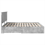 Bed Frame Concrete Grey 200 x 200 cm Engineered Wood 3409611