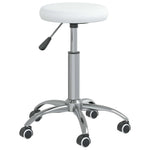 ZNTS Office Swivel Chair White Faux Leather 333151