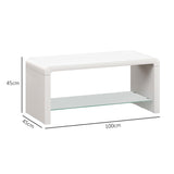 Curved Two-Tier Coffee Table - High Gloss White T3398P343525