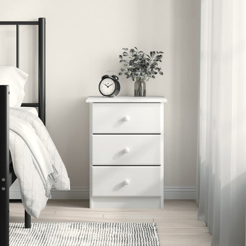 ZNTS Bedside Cabinet ALTA White 41x35x55.5 cm Solid Wood Pine 353918
