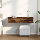 Wall Shelf with Drawers Smoked Oak 100x37.5x19 cm Engineered Wood 859963
