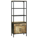 Highboard with Drawer Brown 70 x 35 x 180 cm Solid Mango Wood 3310125