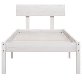 Bed Frame without Mattress White Solid Wood 90x200 cm 810133