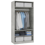Wardrobe Concrete Grey 100x50x200 cm Engineered Wood 800229