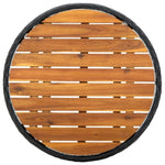 Tea Table Black 60 cm Poly Rattan and Solid Acacia Wood 316509