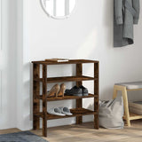 Shoe Rack Smoked Oak 61x32x70 cm Engineered Wood 859846