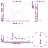 Coffee Table Legs 2 pcs White 60x cm Steel 4012689
