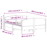 Bed Frame without Mattress Wax Brown 150x200 cm King Size Solid Wood Pine 3216172