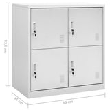 Locker Cabinets 2 pcs Light Grey 90x45x92,5 cm Steel 3095223