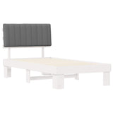 Bed Frame with Upholstered Headboard Light Grey 100 x 200 cm 877513