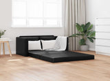 Folding Sofa Bed Black 112 x 60 x 55 cm Faux Leather 42030485