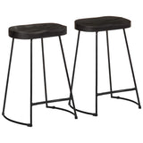 Bar Stools 2 pcs Black 45x40x62 cm Solid Wood Mango 4013528