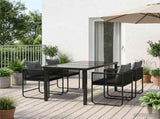 Garden Dining Set 5 pcs Black and Anthracite 140 x 80 x 73 cm 3448908