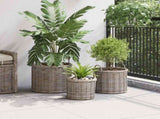 Planter Basket with Storage 3 pcs Kubu Grey Kubu Rattan 42020955