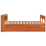 Bed Frame without Mattress Wax Brown 135x190 cm Solid Wood Pine 3307139