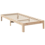 ZNTS Bed Frame without Mattress 90x200 cm Solid Wood Pine 859220