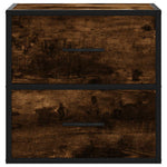 ZNTS Wall-mounted Bedside Cabinet Smoked Oak 40x31x39.5 cm 848728