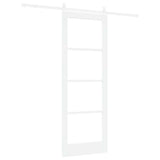 Sliding Door White 78 x 211 cm Solid Pine Wood and Glass 3332414
