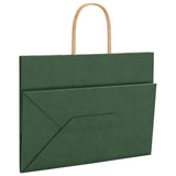 Paper Bags 250 pcs with Handles Green 32x17x25 cm 4101733