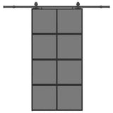 Sliding Door with Hardware Set Black 102,5x205 cm Tempered Glass 3375977