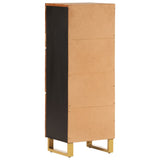 Highboard Brown and Black 40x33.5x110 cm Solid Wood Mango 356812