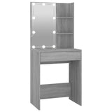 LED Dressing Table with Cabinets Grey Sonoma Engineered Wood 3120189