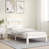 Bed Frame without Mattress White 90x200 cm Solid Wood Pine 3193517