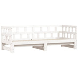 Daybed with Trundle without Mattress White 90x190 cm Single Solid Wood 836211