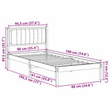 Bed Frame with Upholstered Headboard Light Grey 90 x 190 cm 878298