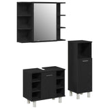 ZNTS Bathroom Furniture Set Set of 3 Black Oak Engineered wood 3333048
