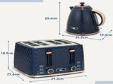 Kettle and Toaster Set, 1.7L 3000W Fast Boil Jug Kettle with Auto Shut Off, 4 Slice Toaster with 7 T3398P342983