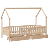 Kids Bed Frame with Drawers without Mattress 90x190 cm Single Solid Wood 3302038