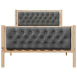 Bed Frame with Headboard Dark Grey 100 x 200 cm Solid Pine Wood 878420