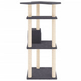 Cat Tree with Sisal Scratching Posts Dark Grey 123 cm 171785