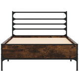 Bed Frame without Mattress Smoked Oak 90x190 cm Single 845629