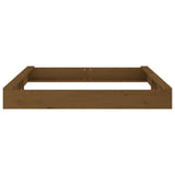 Sandbox with Seats Honey Brown Square Solid Wood Pine 825040