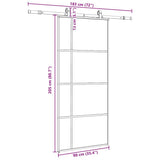 Sliding Door with Hardware Set Black 90x205 cm ESG Glass 3375810
