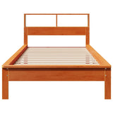 Bookcase Bed without Mattress Wax Brown 100x200 cm Solid Wood Pine 855719